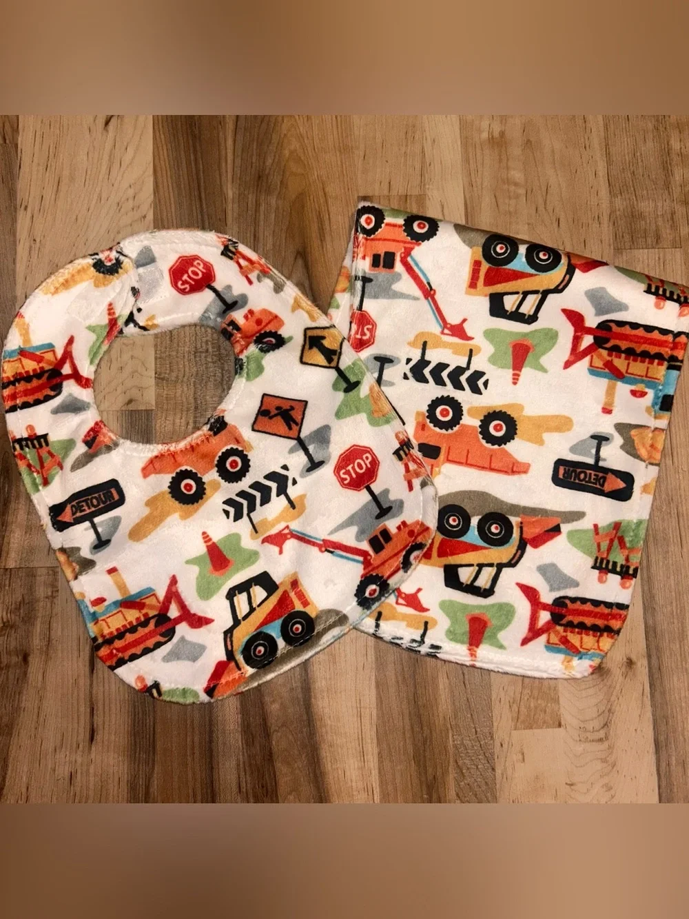 Construction Print Baby Bib Set in Multi-Color